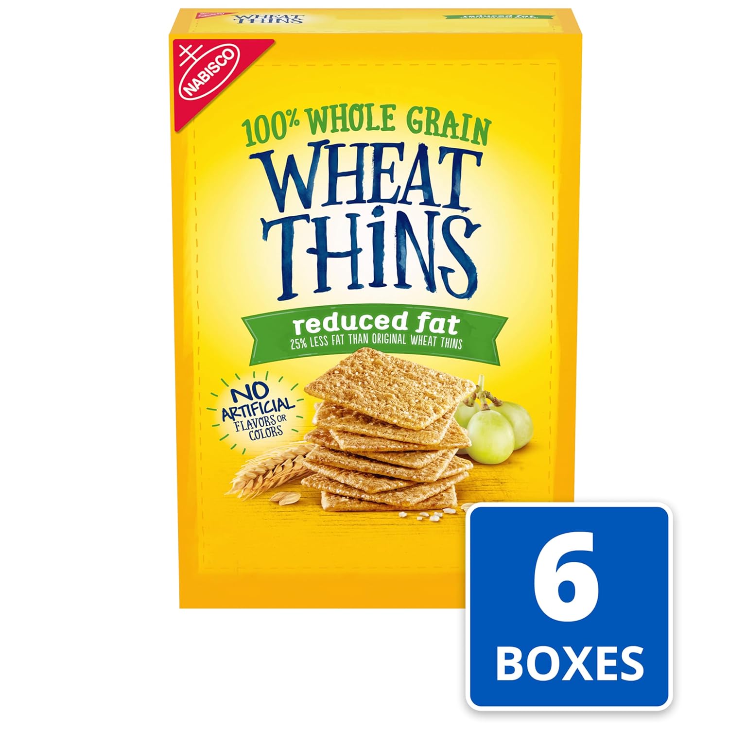 Wheat Thins Reduced Fat Snacks, Whole Grain Wheat Crackers, Bulk Snack Crackers, 6 - 8.oz Boxes