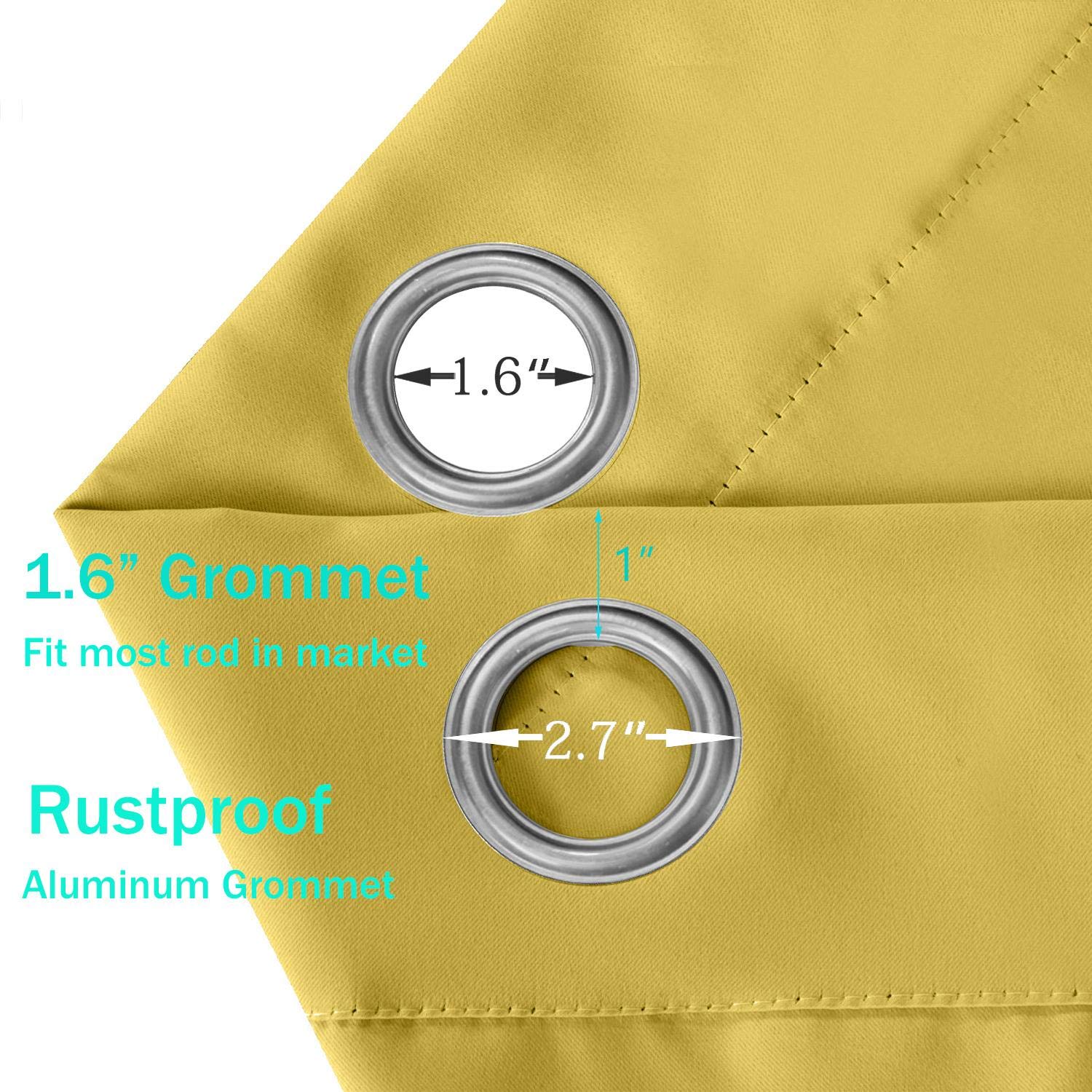 Tende impermeabili per esterni, antivento, con occhielli, colore giallo, 254 x 244 cm, per gazebo, veranda, terrazza, patio, 1 pezzo