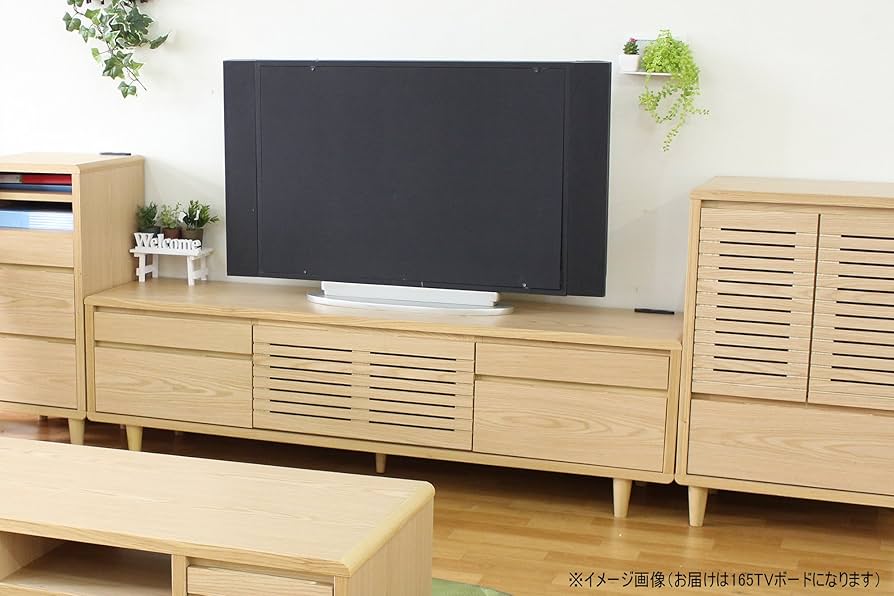 【極美品／大川家具】北欧テイスト/テレビボード/ナチュラル165cm 極美品／大川家具】北欧テイスト/テレビボード/ナチュラル165cm