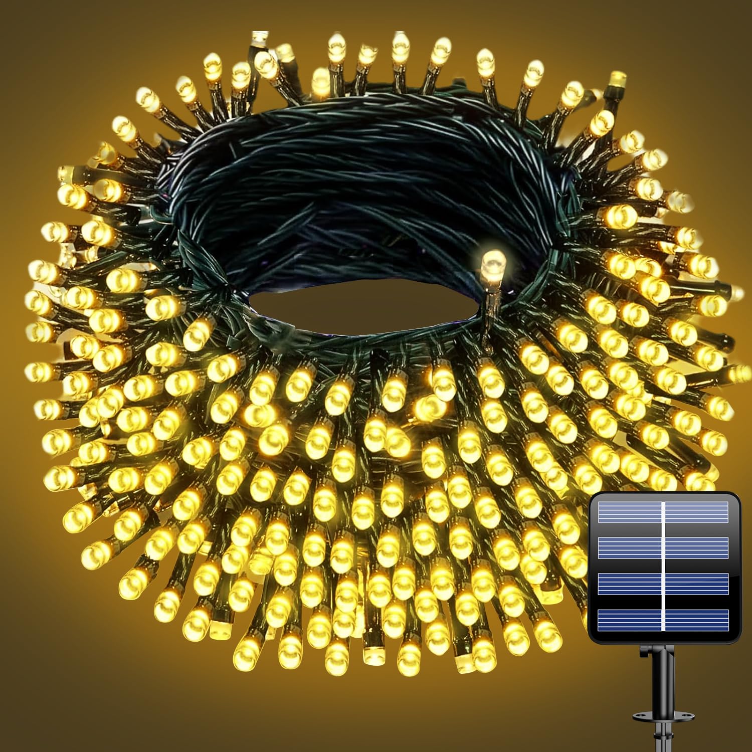 Electight 66ft Solar String Lights Outdoor Garden, 200 LED Solar Powered Fairy Lights
