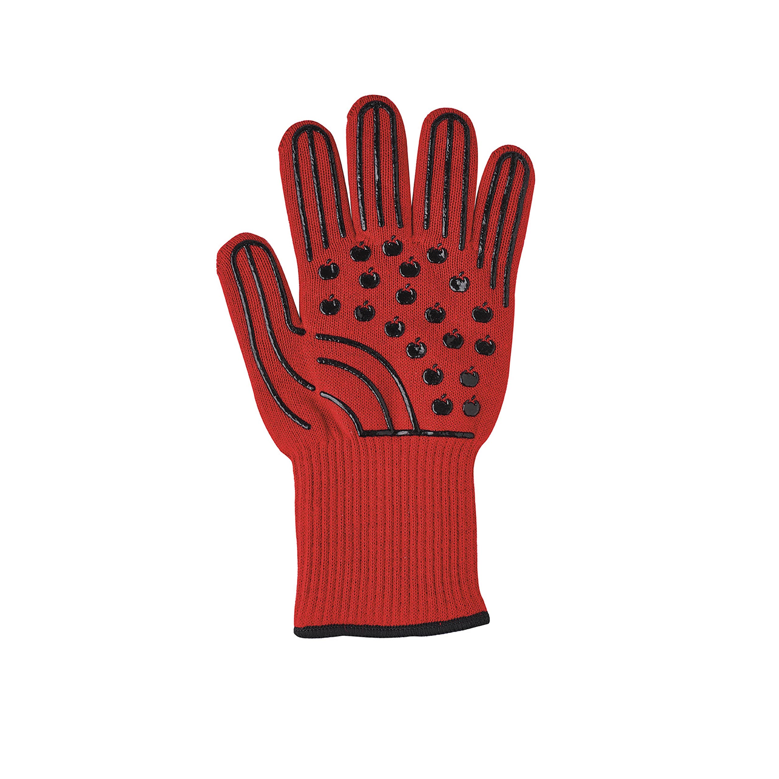 MASTRAD F80810 - Guante para barbacoa (protección contra el calor hasta 500 ºC, aislamiento perfecto, antideslizante, talla única), color rojo