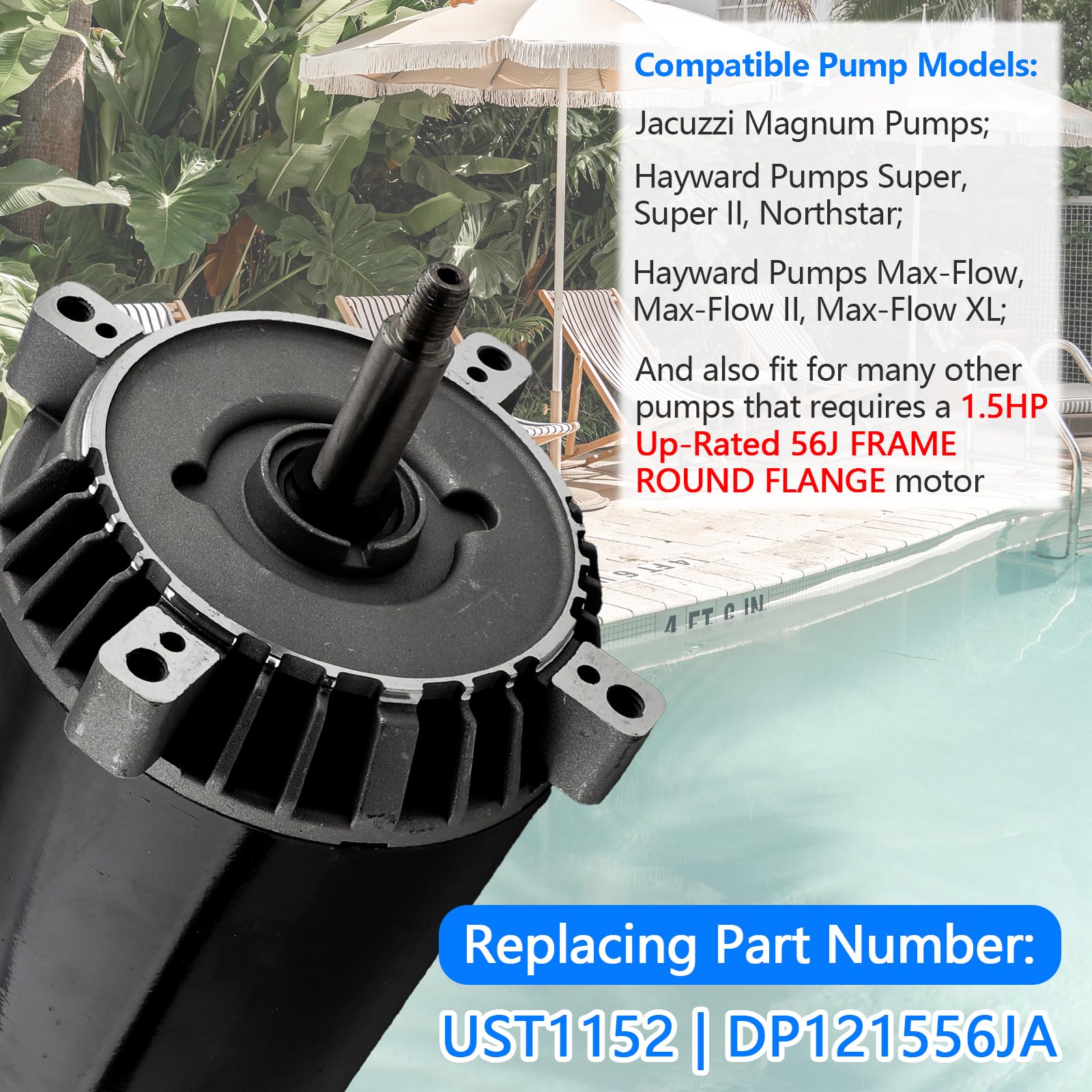 Amazon.com : UST1152 Pool Pump Motor and Seal Replacement Kit Pool