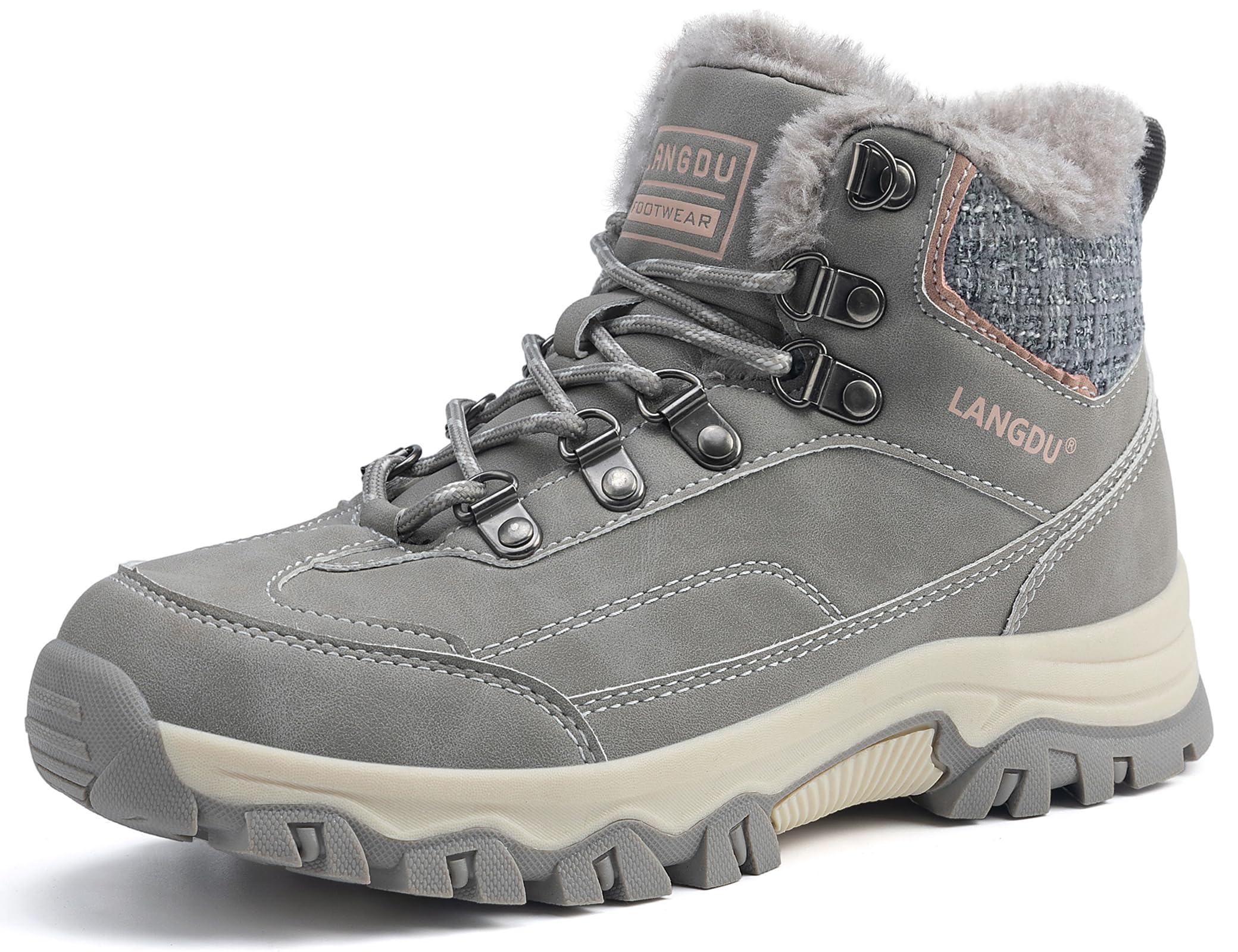 LANGDU Winterschuhe Damen Schneestiefel Boots Winterstiefel 37-42EU