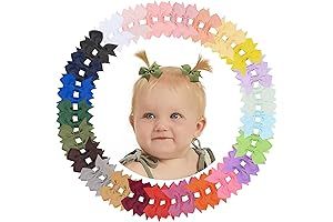 doboi 50PCS 2'' Baby Hair Bows Clips Fully Lined Grosgrain Boutique Solid...