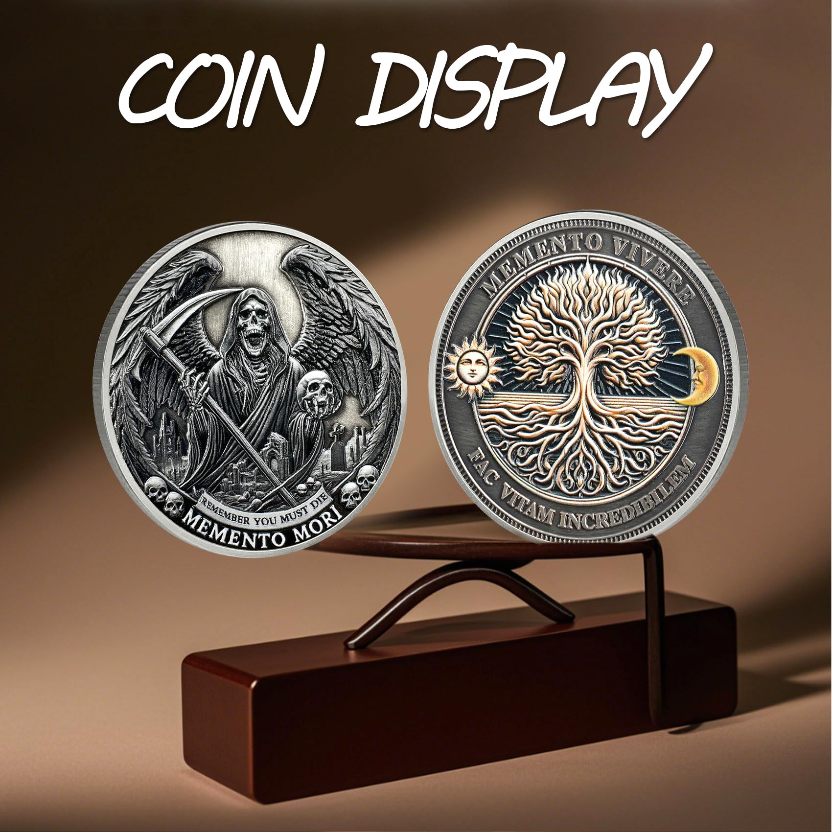 Moneta Memento Mori – Moneta Memento Vivere Moneta Stoica EDC Challenge Coin (C)