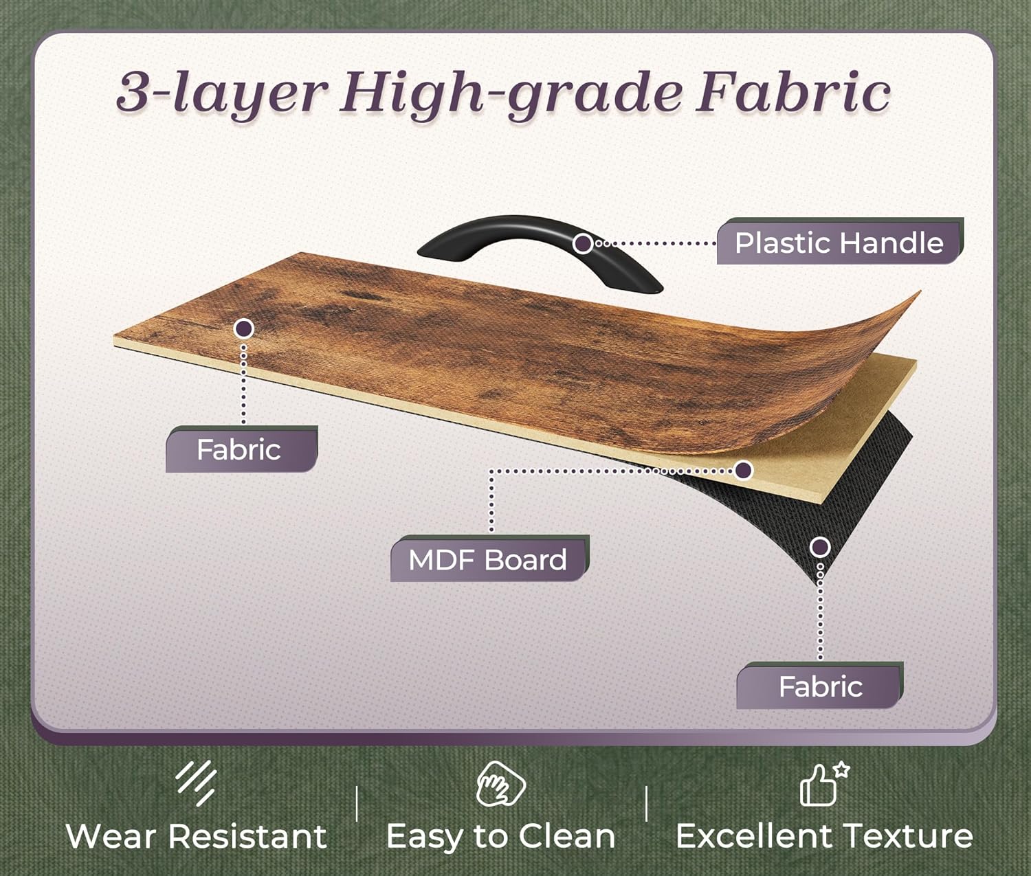 Huuger 70.9 Inch Dresser TV Stand with LED Lights, Power Outlets and USB-C Port, 12 Fabric Drawer Dresser for Bedroom, Wide Entertainment Center for 75, 80 Inch TV, Open Shelf, Rustic Brown - Image 8