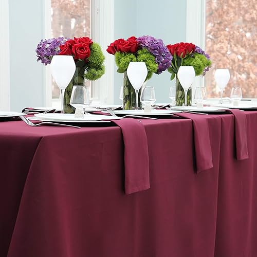 Vista 39 de Kadut Mantel rectangular de 90 x 132 pulgadas, mantel rectangular negro para mesa de 6 pies en poliéster lavable, caída de 30 pulgadas, ideal