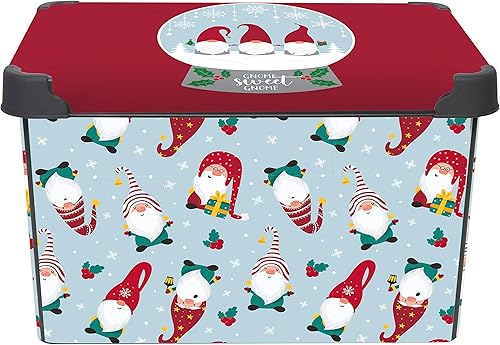 Miniatura 9 de Simplify Contenedor de almacenamiento con diseño de gnomo dulce de gnomo, bolsa de Navidad, organizador de decoraciones de decoración navideña,