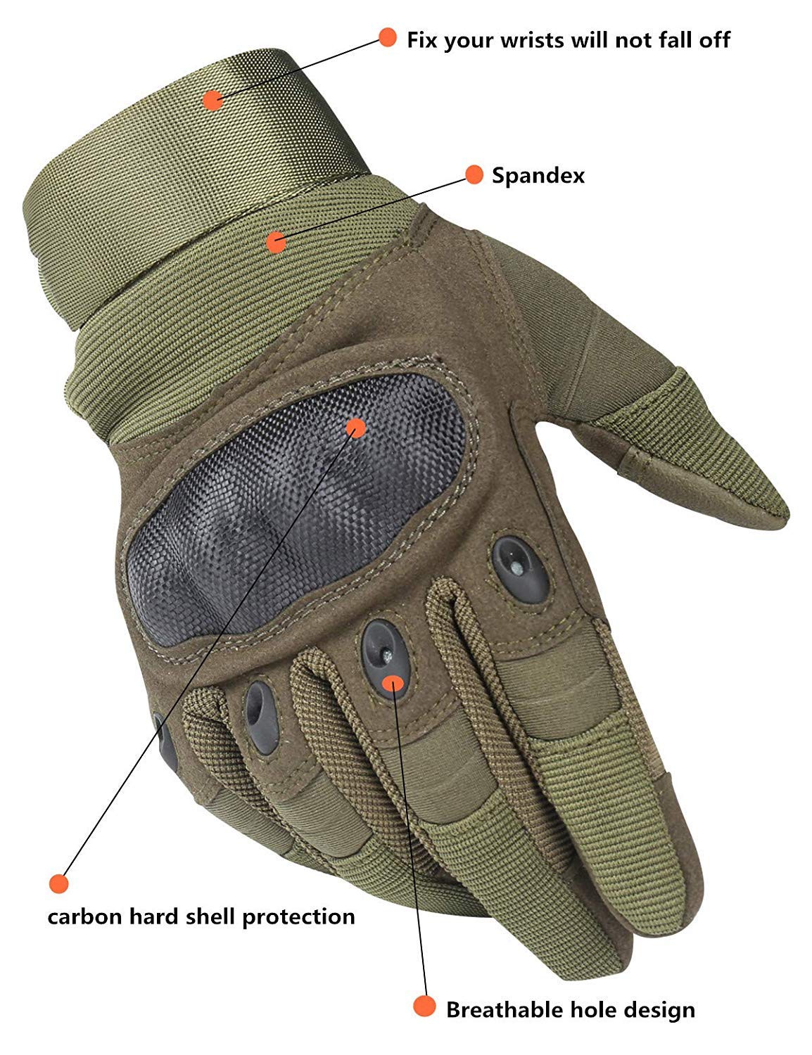 Zerobox - Guanti protettivi per le articolazioni, in gomma dura, per uomini e donne, per ciclismo, motociclismo, escursionismo, campeggio, allenamento