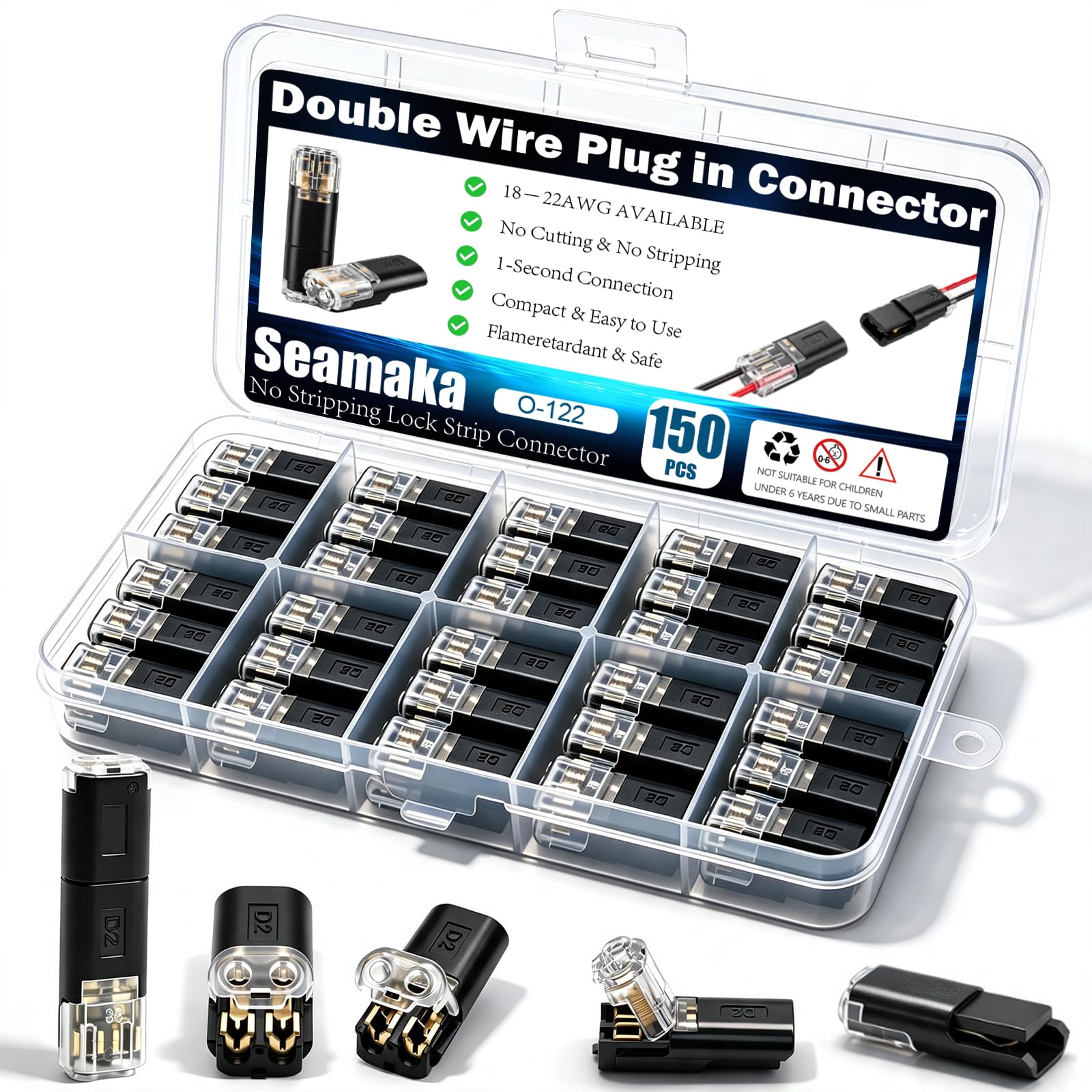 D2 Quick Connect Wire Connectors - 100 Pack -11 D2 Quick Connect Wire Connectors - 100 Pack -11