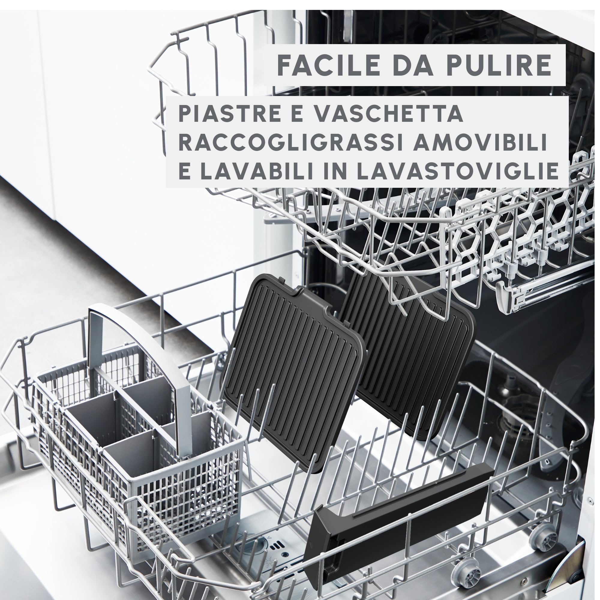 Moulinex SuperGrill 3 in 1, Modalità Griglia a Contatto, Barbecue e Modalità Forno, con Termostato Regolabile, Facile da Pulire, Design Salvaspazio, Riscaldamento Rapido, GI510D