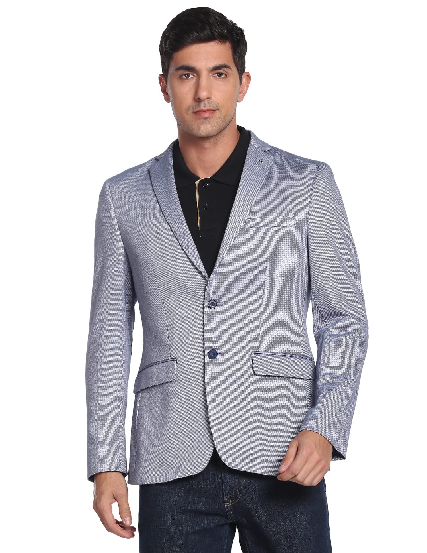 arrow Slim Fit Elbow Patch Knit Blazer-picture-36