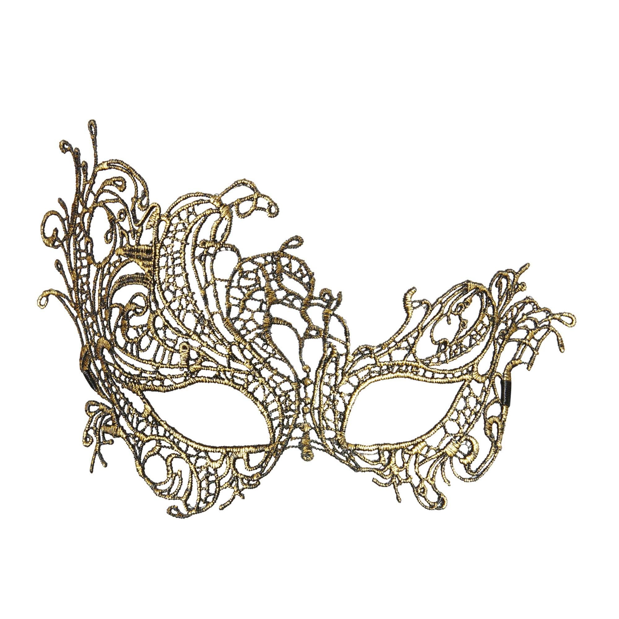 Widmann 04771 - Antique Baroque Lace Mask, Adult Woman, Venetian Carnival, Party, Theme Parties, Gold Color