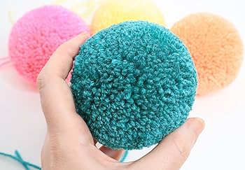Amazon.com: Single Large Yarn Pompoms 3 inch Pom Poms with Tails