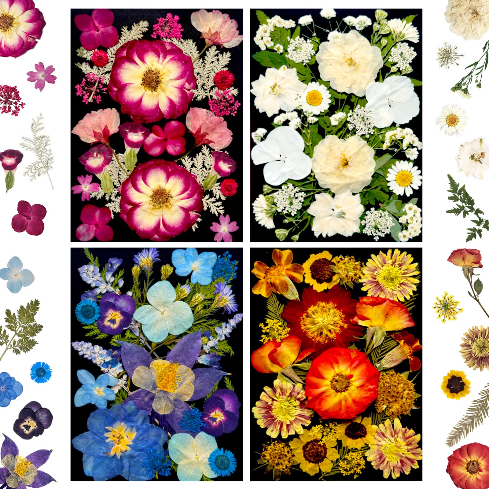 - MIKIYA 92Pcs Pressed Dried Flowers for Resin, Real Assorted Natural Bulk Dry Floral Leaves for DIY Art Crafts, Epoxy Molds, Jewelry, Soap, Candle Making, Nails Decors