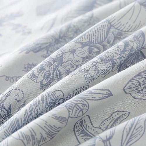 Miniatura 7 de HoneiLife Juego de funda de edredón tamaño Queen, 100% algodón, funda de edredón floral, funda de edredón suave y transpirable con cierre de