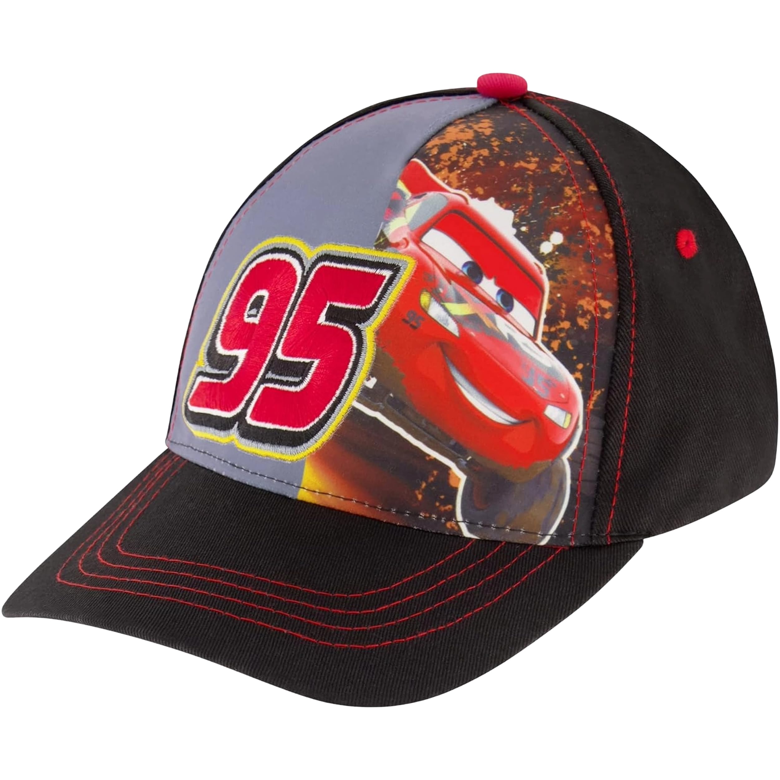 Boys Baseball Hat, Lightning McQueen Adjustable Cap for Toddler Ages 2-4 Or Kids Ages 4-7