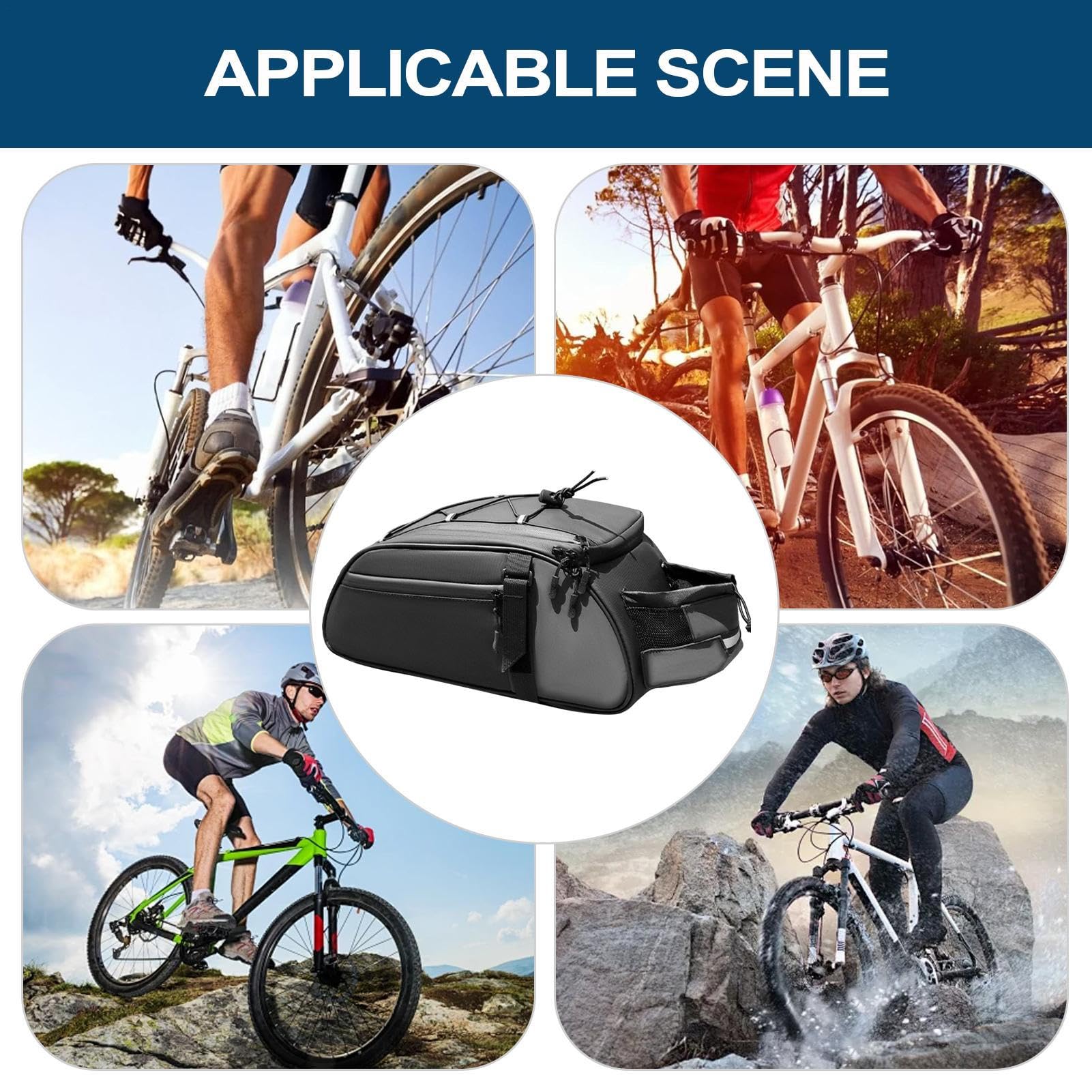 Borsa Posteriore per Bici 8L Borsa per Sella Posteriore per Ciclismo | Capiente Borsa da Bicicletta per Accessori
