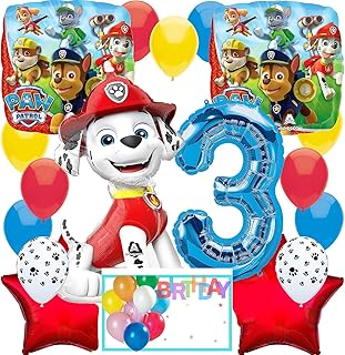 Anagram Licensed Birthday Balloons, for Paw Patrol, Marshall Theme Collection, Party Accessory, Multicolor, 3rd Birthday