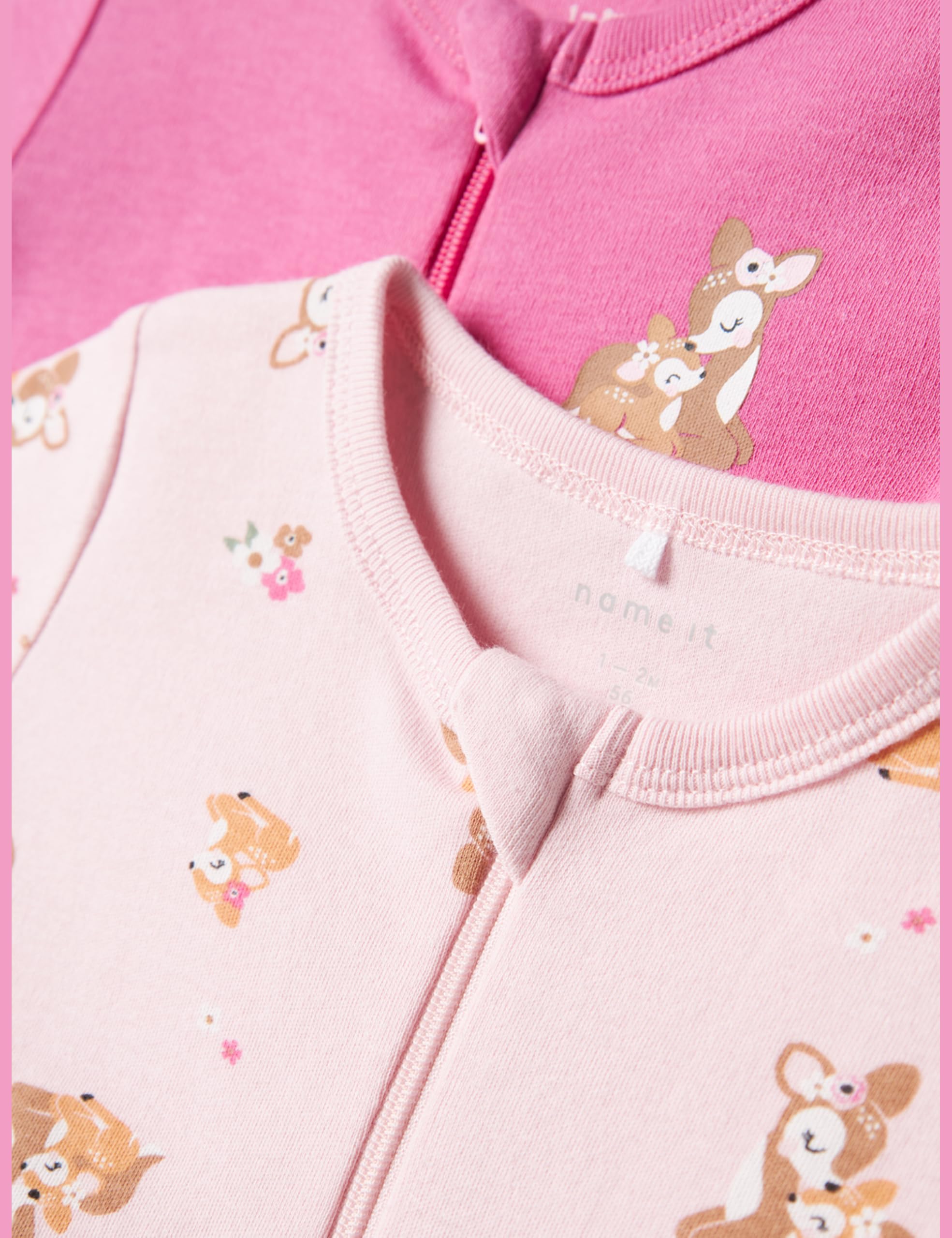 Name IT Nbfnightsuit 2p Zip FF Rose Bambi Noos Calcio Bimba 0-24