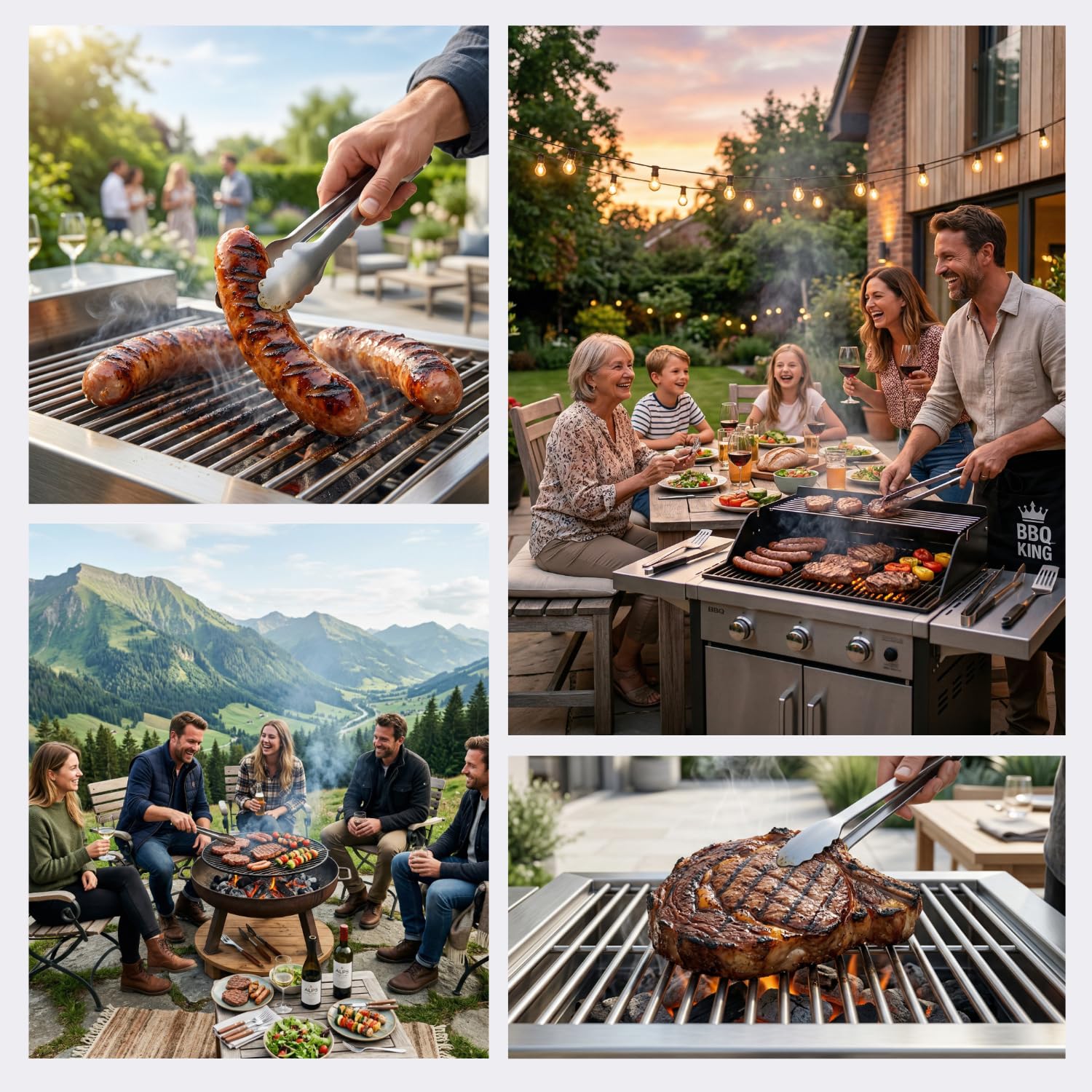 Ved Przenośny składany grill piknikowy i kempingowy, srebrny, wykonany ze stali nierdzewnej, na taras, patio, podwórko, kemping, wędrówki i wycieczki na plażę