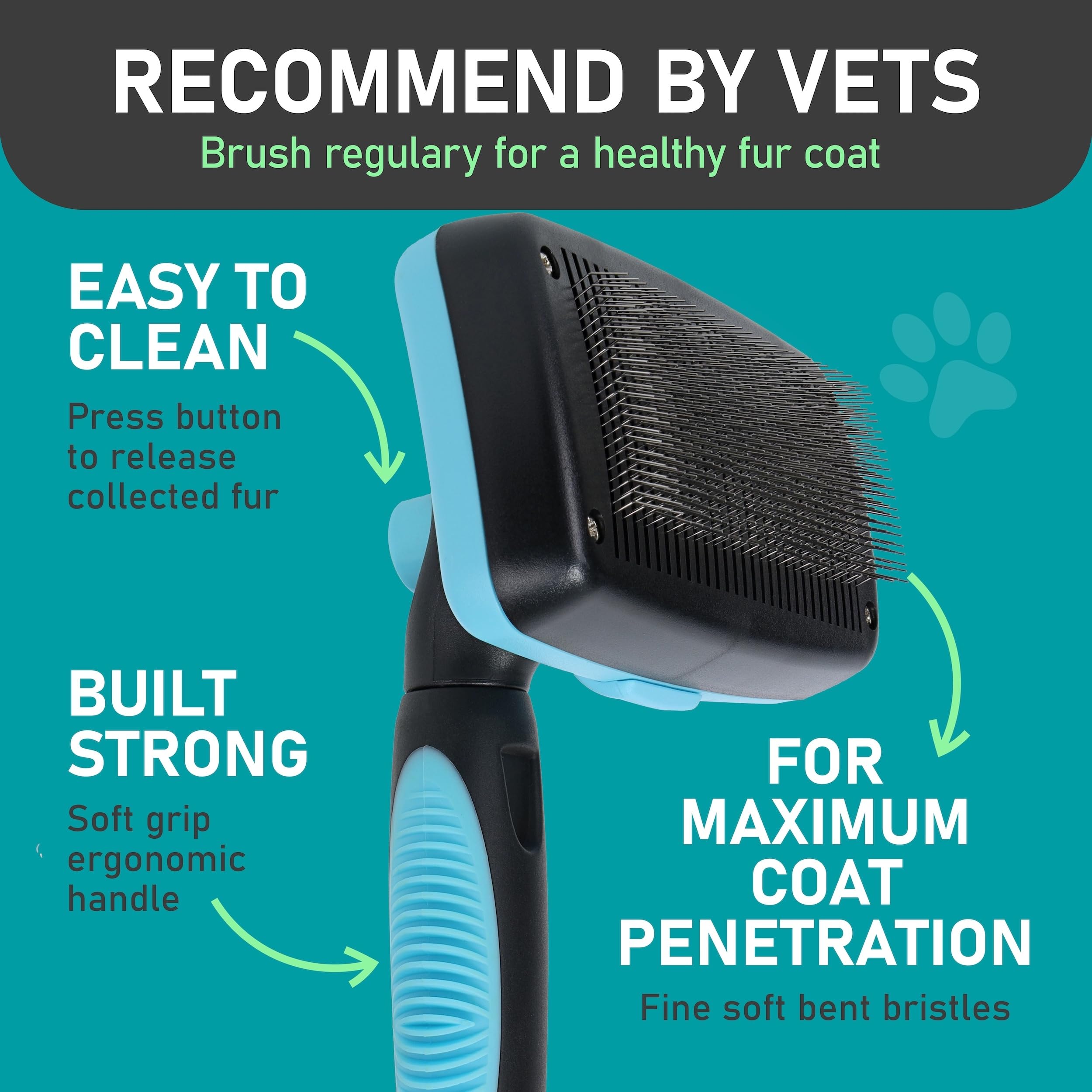 Maxpower Planet Rastrillo y cepillo para pelaje de perros y gatos, quita suavemente la capa inferior suelta, nudos y enredos, herramienta de aseo, deslanar, limpieza automática, todo tipo de pelaje
