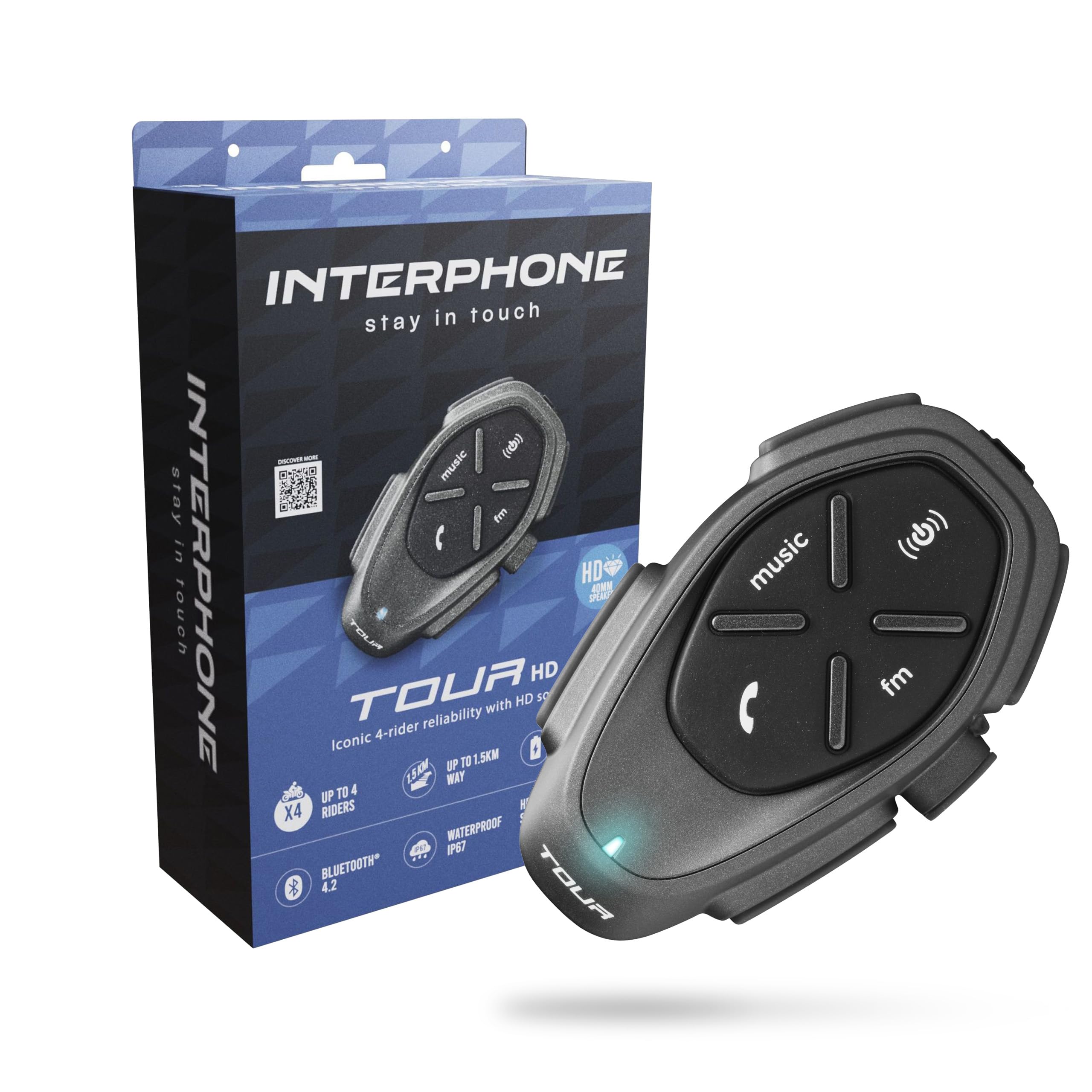 Cellularline INTERPHONE TOUR HD Einzel-Headset Bluetooth Headset