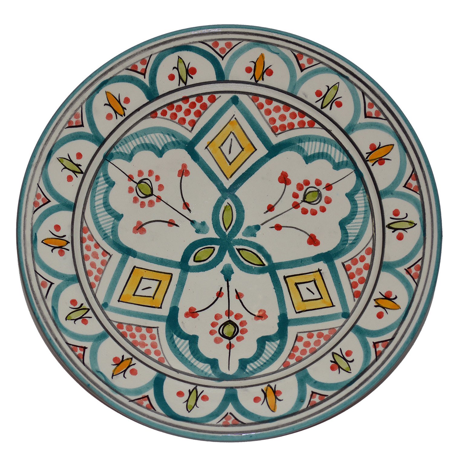 Ceramic Plates Moroccan Handmade Appetizer Tapas Serving Decorative 8 inches Round