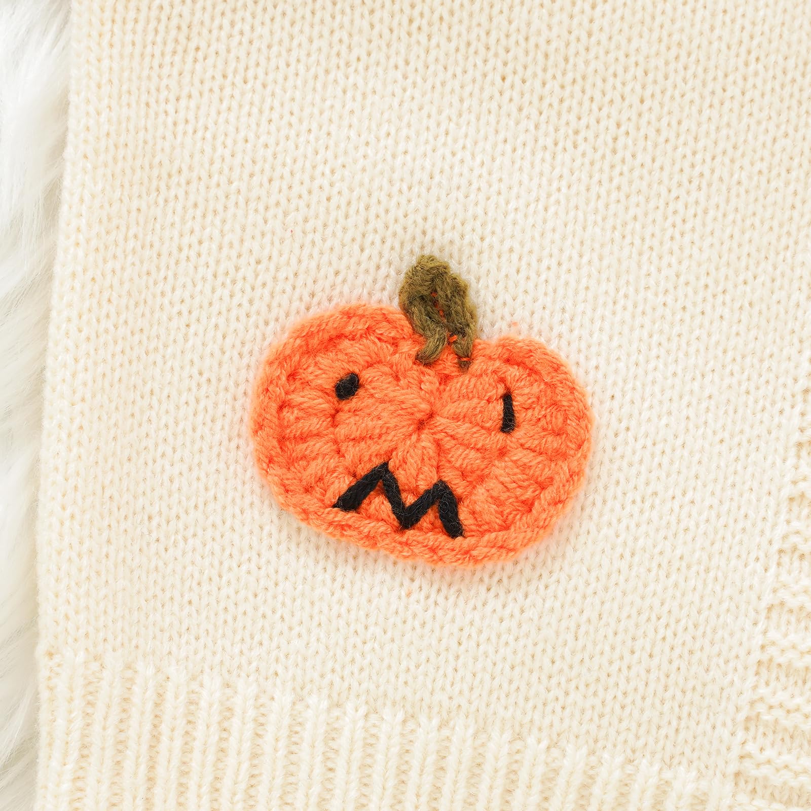 Cárdigan de punto para bebé, niña, calabaza, Halloween, ropa de manga larga, suéter de otoño e invierno, ropa cálida