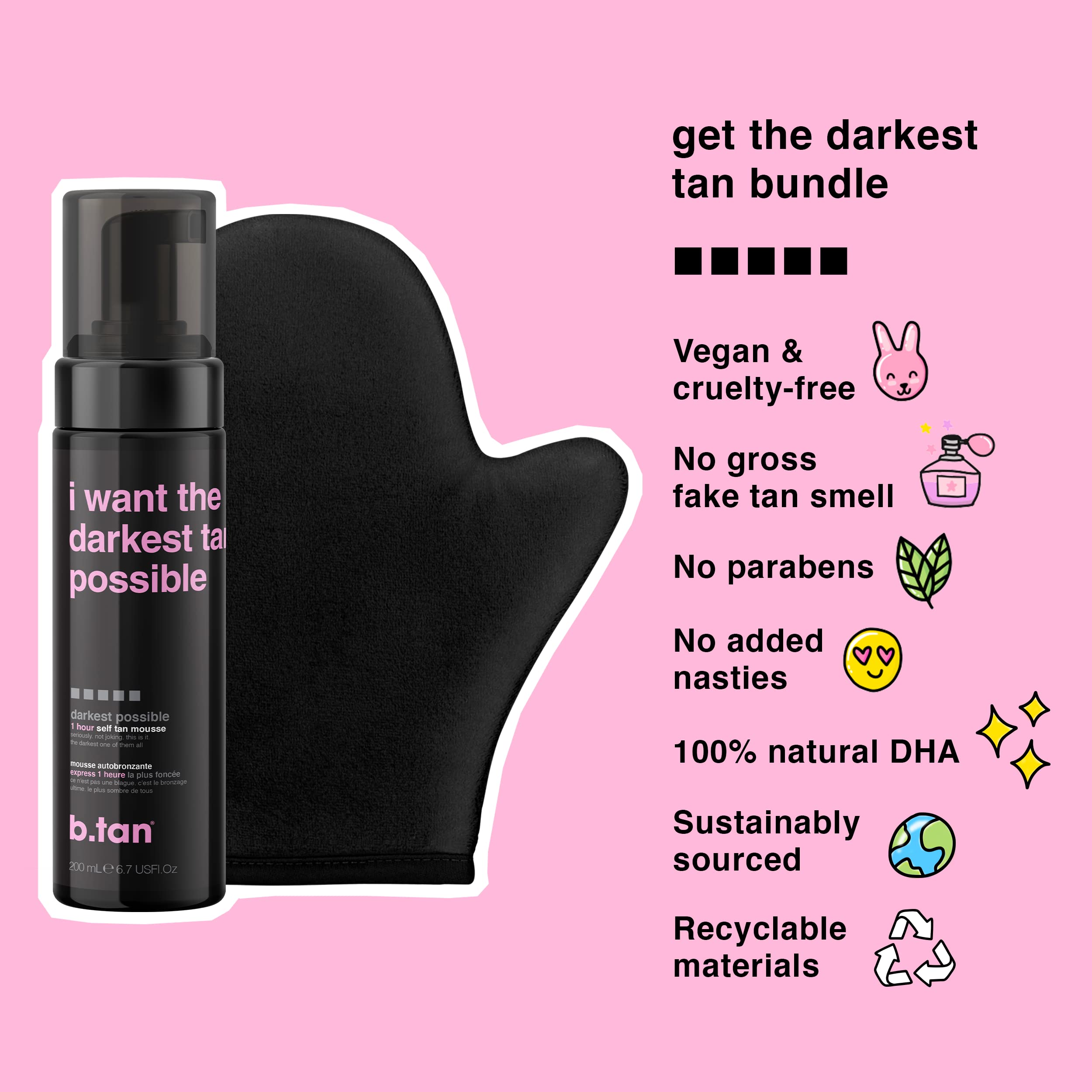 Buy b.tan Darkest Self Tanner Kit Get The Darkest Tan Possible Bundle