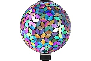 Alpine Corporation Mosaic Gazing Globe with Solar Powered LED Light