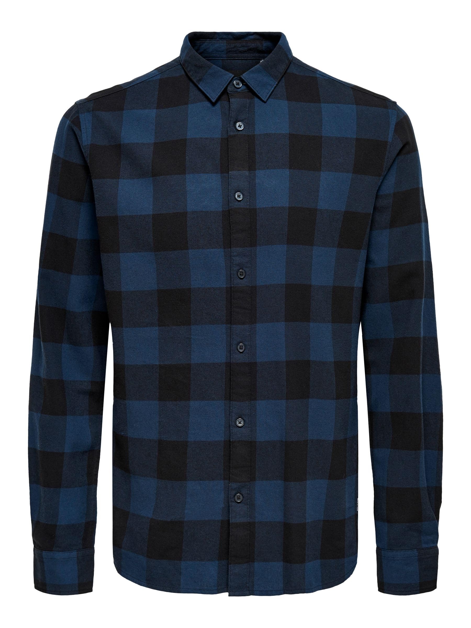 ONLY & SONS Mens Onsgudmund Checked Noos Casual Shirt, Multicoloured (Dress Blues), XXL UK