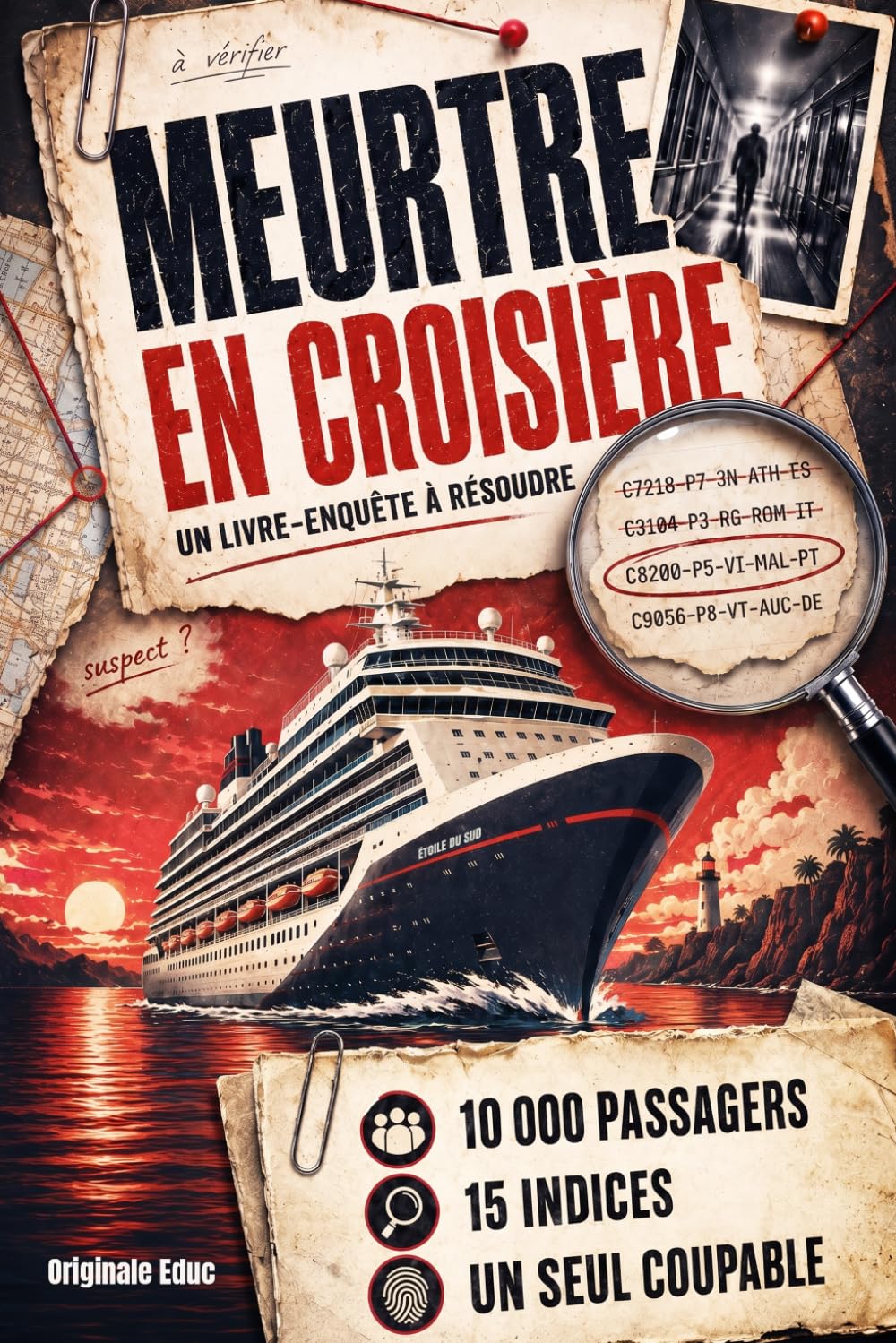 Meurtre en Croisière: Livre-enquête criminelle à résoudre — 10 000 passagers, 15 indices, un seul coupable — Jeu logique interactif pour adultes et ados