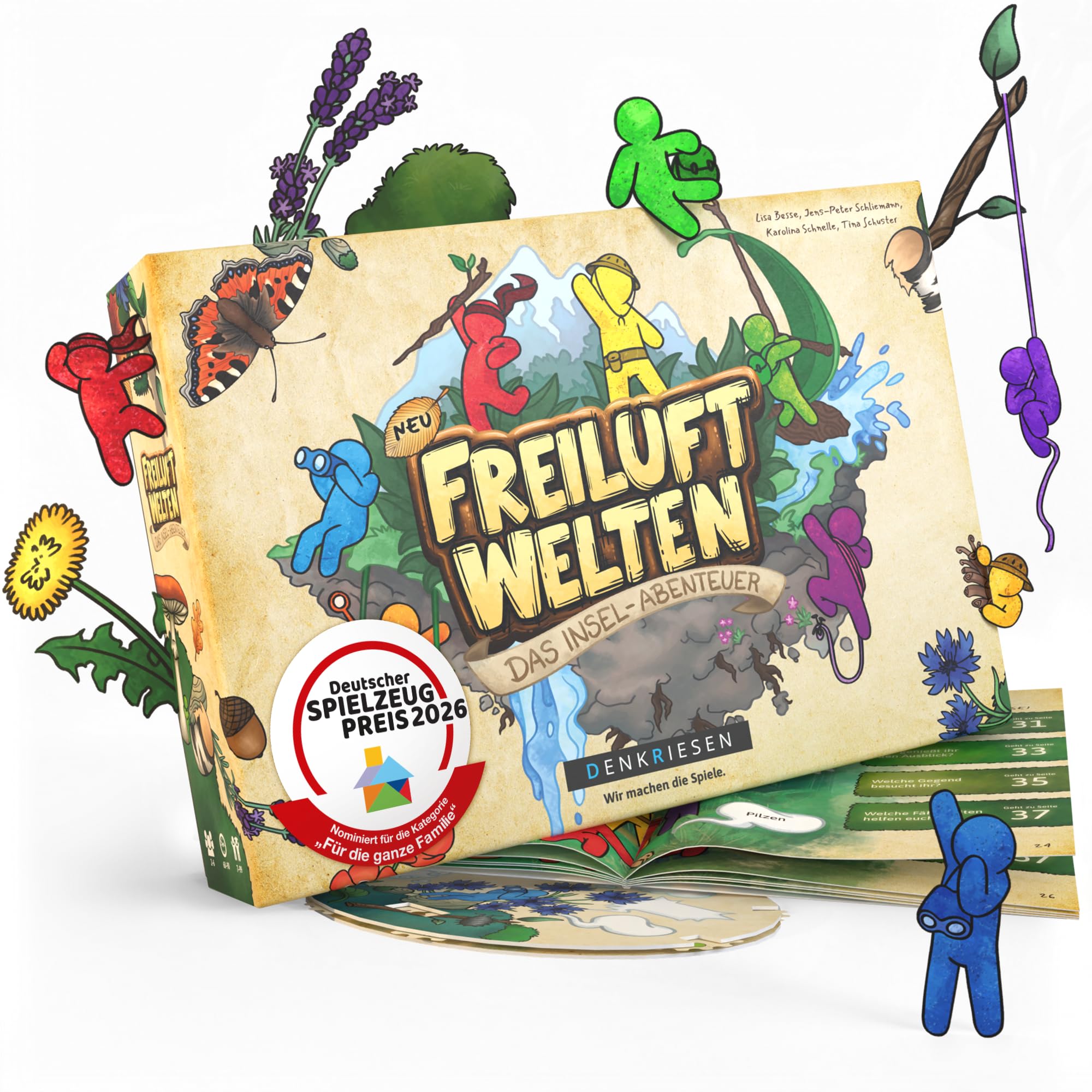 DENKRIESEN Freiluftwelten – Das Insel-Abenteuer | Kreatives Abenteuerspiel für drinnen & draußen | Naturspiel & Familienspiel ab 7 Jahren | Outdoor Spiel für 2–6 Spieler