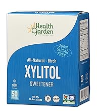 Health Garden Birch Xylitol Sweetener - 50 Packets - Pure Birch Xylitol - Non GMO, Kosher, and Made in the U.S.A. - Ideal Powdered Sugar Substitute - Non-GMO Sugar Alternative