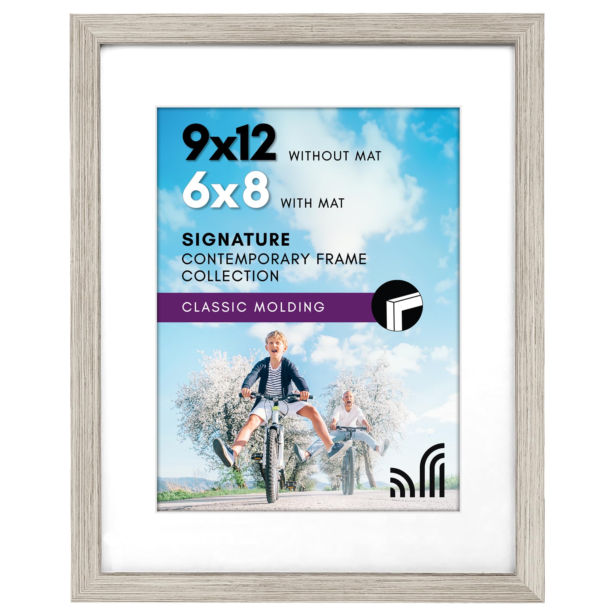Americanflat 9x12 Resim Çerçevesi Driftwood - 16x20 Mat ve 9x12 Matsız Ekranlar - Kırılmaz Camlı Kompozit Ahşap - Duvar için Yatay ve Dikey Biçimler