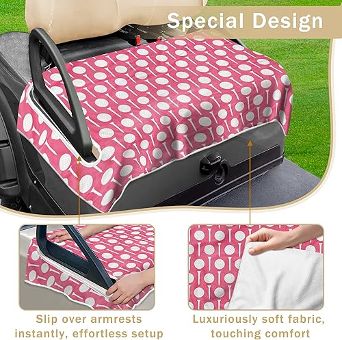 Miniatura 9 de Fundas de asiento de carrito de golf, manta de toalla de asiento de carrito de golf con agujeros, 100% microfibra suave y duradera, se adapta a