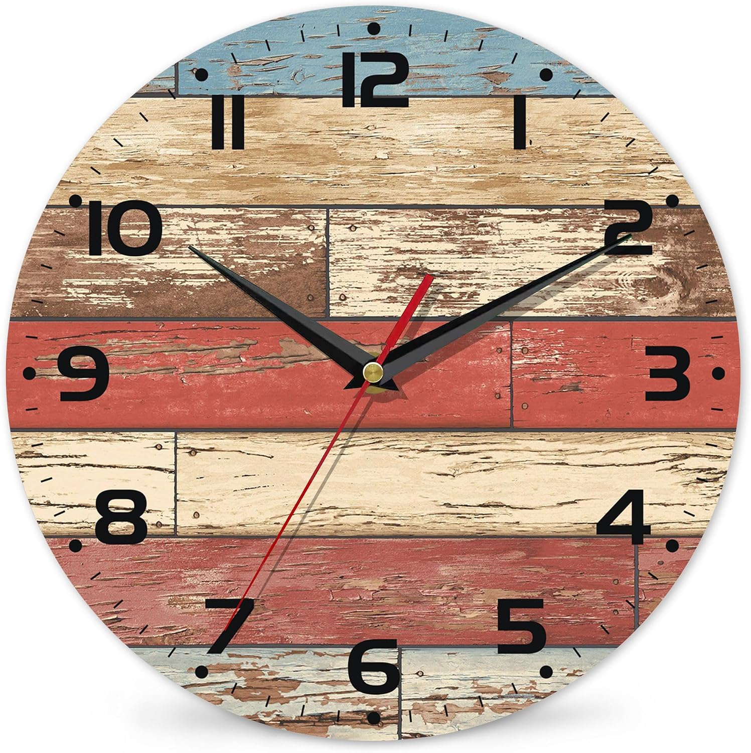 Wall Clock, Black Cat Wall Clocks Wooden Wall Clock Art Hanging Clocks Silent Non-Ticking Wall Clock Battery Operated Round Home Arabic Numeral Decorative Wall Clocks 10 Inch