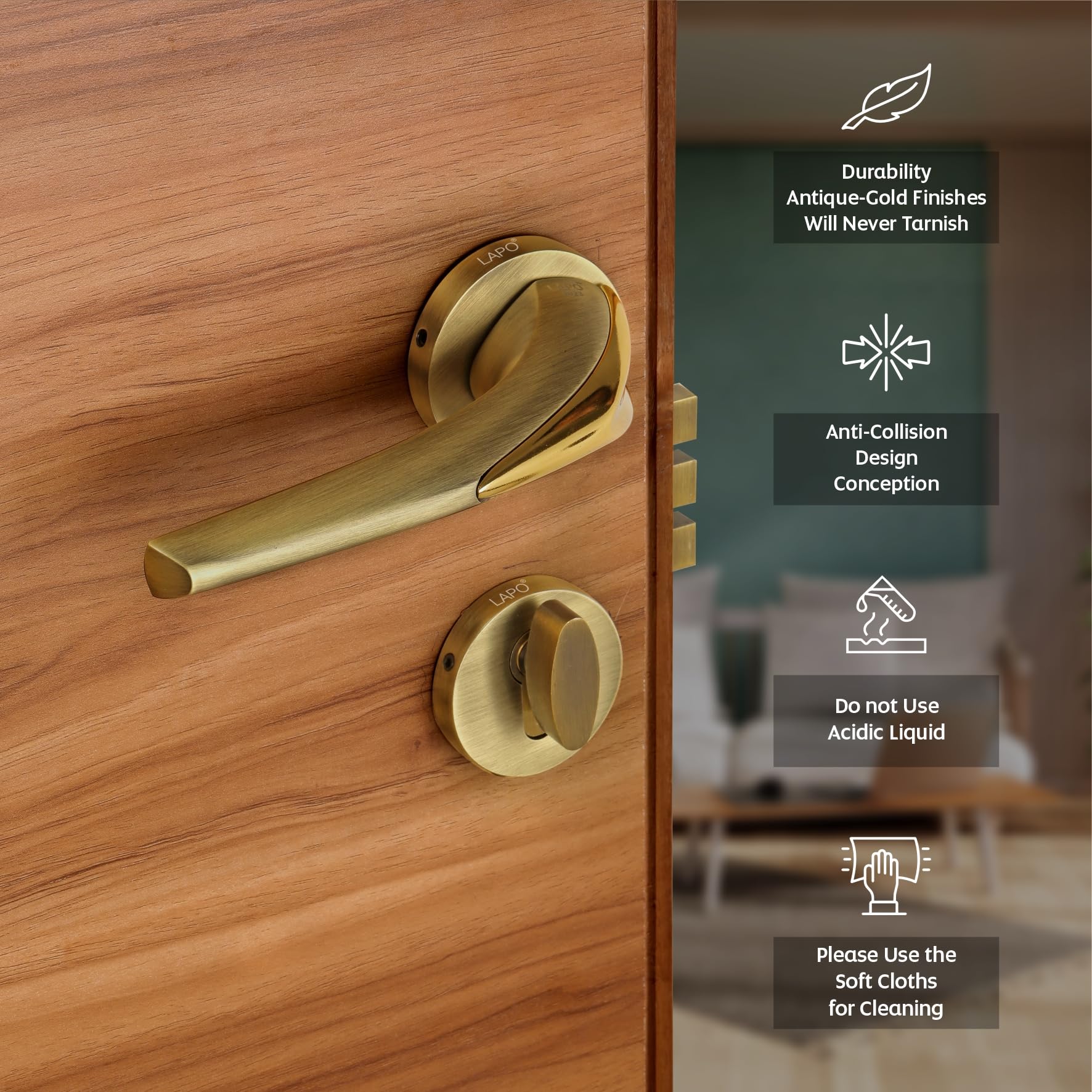 LAPO Mortise Lock - Secure Antique Style Door Lock -6