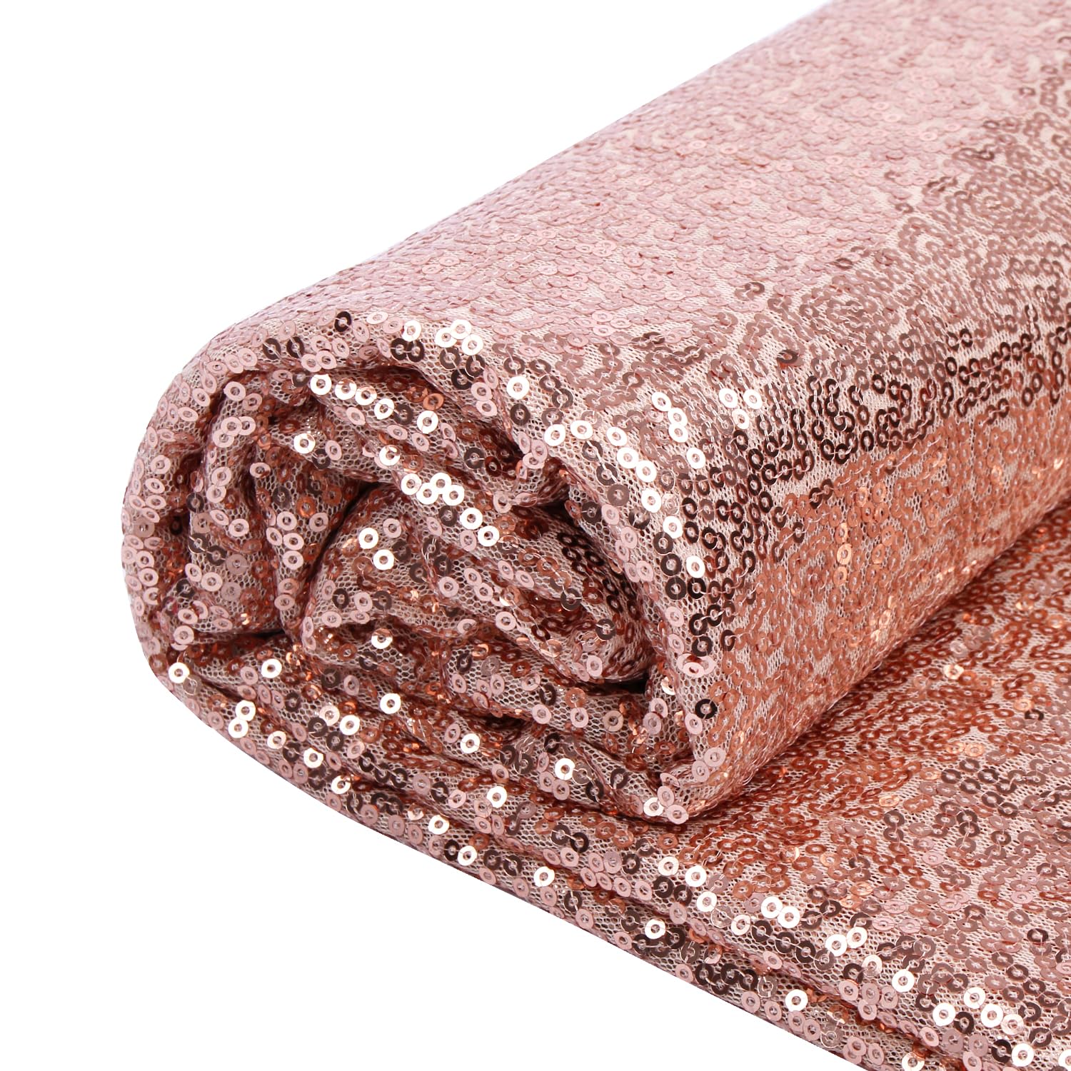 YIEMI Champagne Sequin Fabric by The Yard Glitter Sparkly Shiny Sequin Fabric for Fashionable Clothing Toy Decoration Tablecloth and DIY Etc(1 Yard, Champagne)