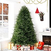 Vista 4 de Camden 6.5ft Prelit Artificial Christmas Tree with Foot Pedal, 2041 Branch Tips, 400 Warm Lights and Metal Stand, 51" Wide Realistic Hinged Verde