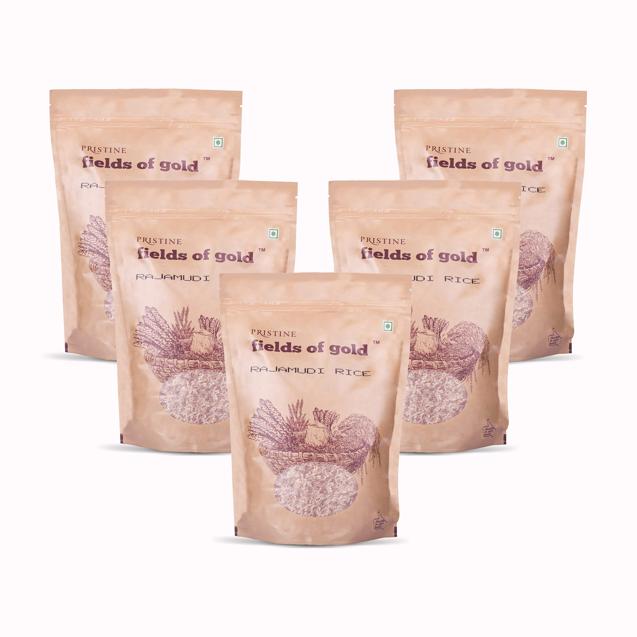 PRISTINE Fields of Gold Rajamudi Rice, 1kg Each (Pack of 5)