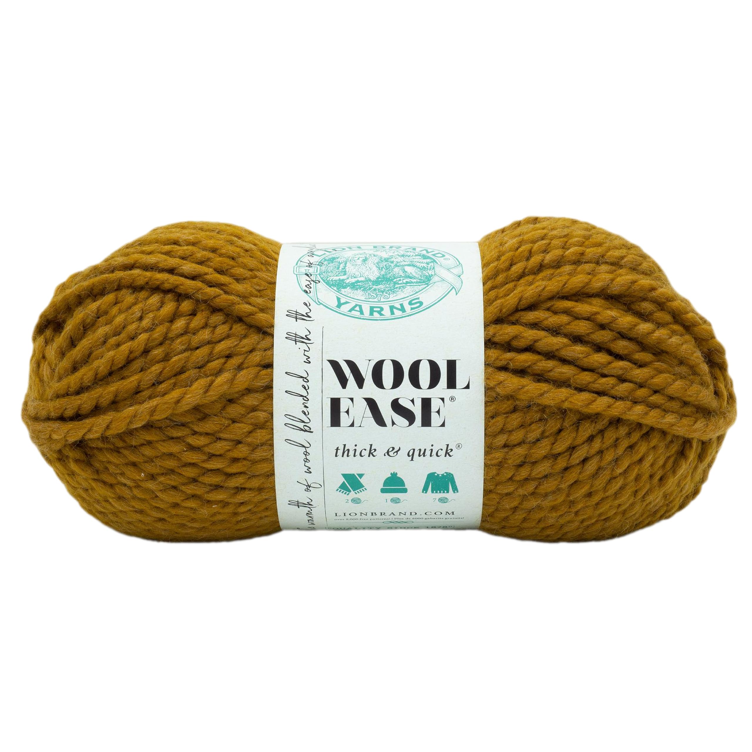 Lion Brand Yarn Wool-Ease Thick &amp; Quick Yarn, Soft and Bulky Yarn for Knitting, Crocheting, and Crafting, 1 Skein, Flax