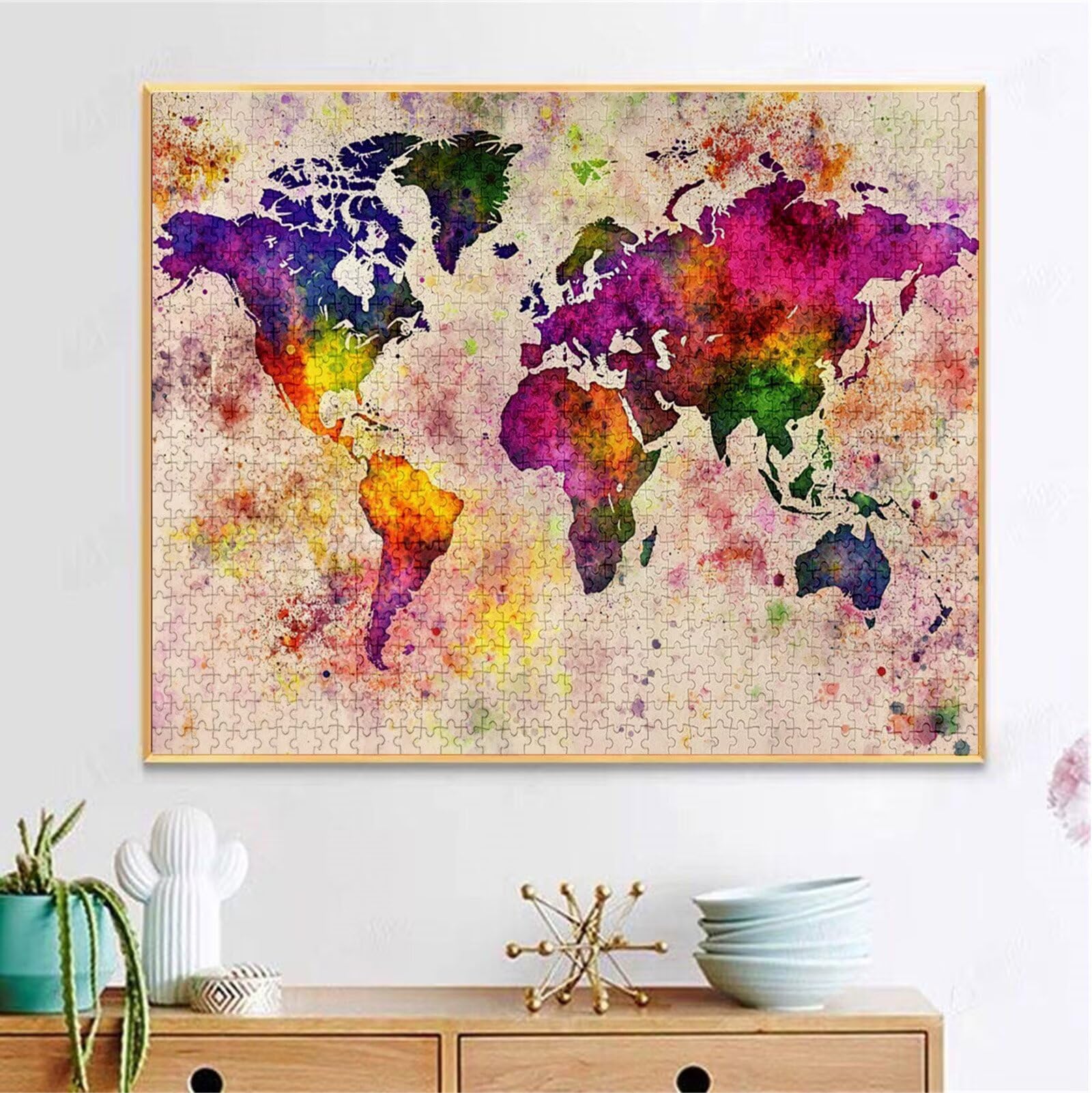 Puzzle 2000 Pezzi, 3 4 5 Anni Puzzle Colore 6 7 8 Anni Giochi Educativi Sostenibili Con Motivi Per Adulti Da Gioco in Legno Di Alta Qualità Jigsaw Mappa del mondo per Gioco Familiare, Regalo H-2867