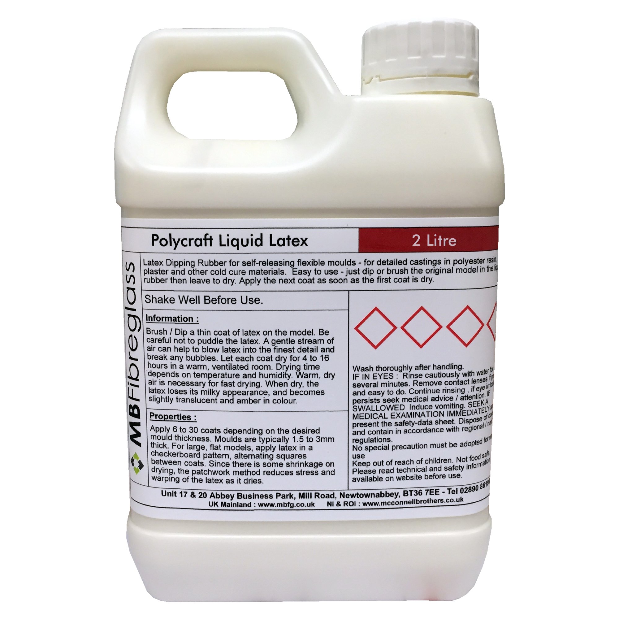 Polycraft Liquid Latex for Mould/Mold Making - 2 Litre