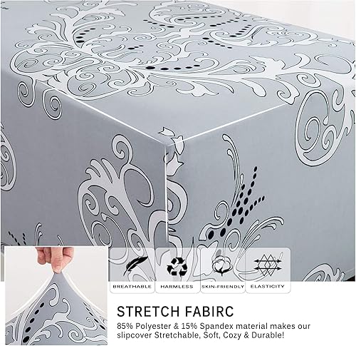 Miniatura 4 de Fundas otomanas de elastano, elásticas, rectangulares, plegables, elásticas, extraíbles, protegen las fundas para reposapiés de gran tamaño (patrón