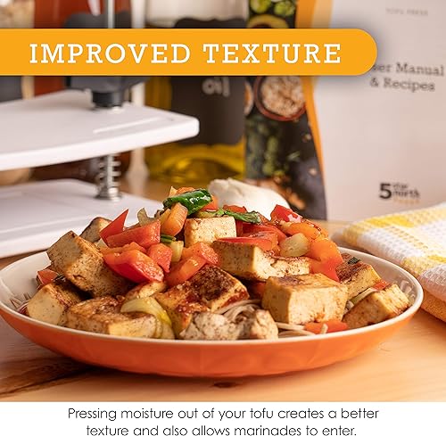 Vista 6 de Prensa de tofu extra firme de Healthy Express - Platos curvados de primera calidad para resultados de prensado superiores en tofu firme y extra