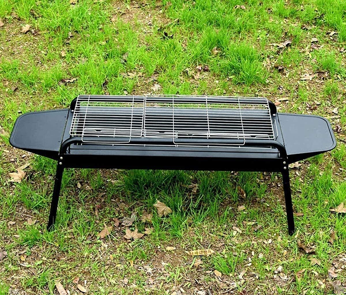 Barbacoa Parrilla Barbacoa Parrilla De Carbón Ahumador Barbacoa Plegable Portátil para Cocinar Al Aire Libre Camping Senderismo Picnics Tamaño Grande para 5-10 Personas