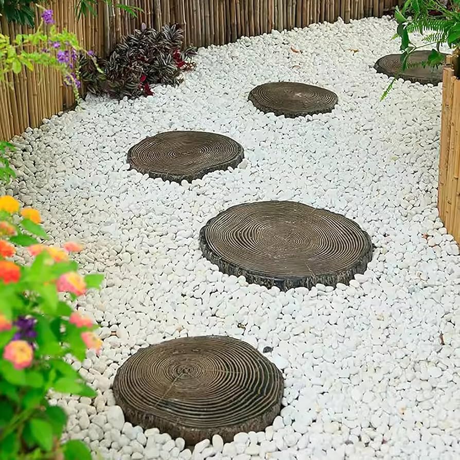 Amazon.co.jp: 飛び石 庭 ログエフェクトステップレジンストーン