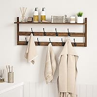 Vista 6 de AMBIRD Coat Rack Wall Mount with Shelf, 29" Coat Hooks Wall Mounted with 9 Metal Hooks for Entryway, Bathroom, Bedroom, Living Room, Kitchen, 2 Tier
